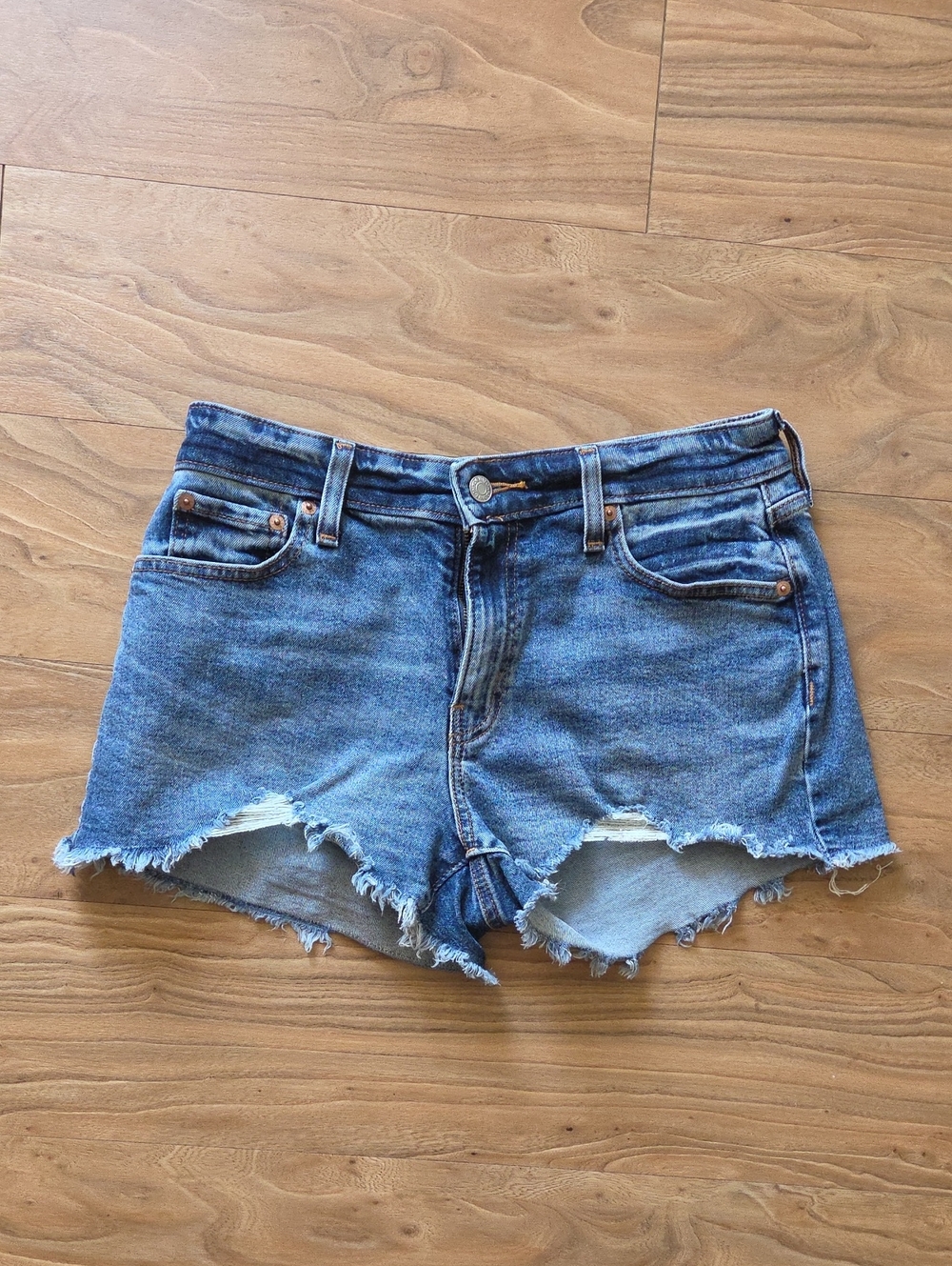 Denizen from Levi's Blue Distressed Denim Shorts